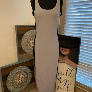 Fitted Black and White knit Maxi dress